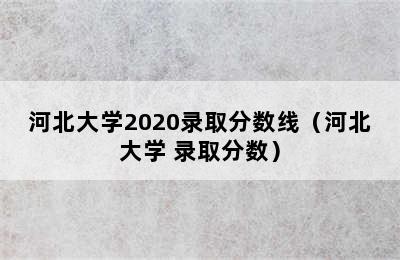 河北大学2020录取分数线（河北大学 录取分数）